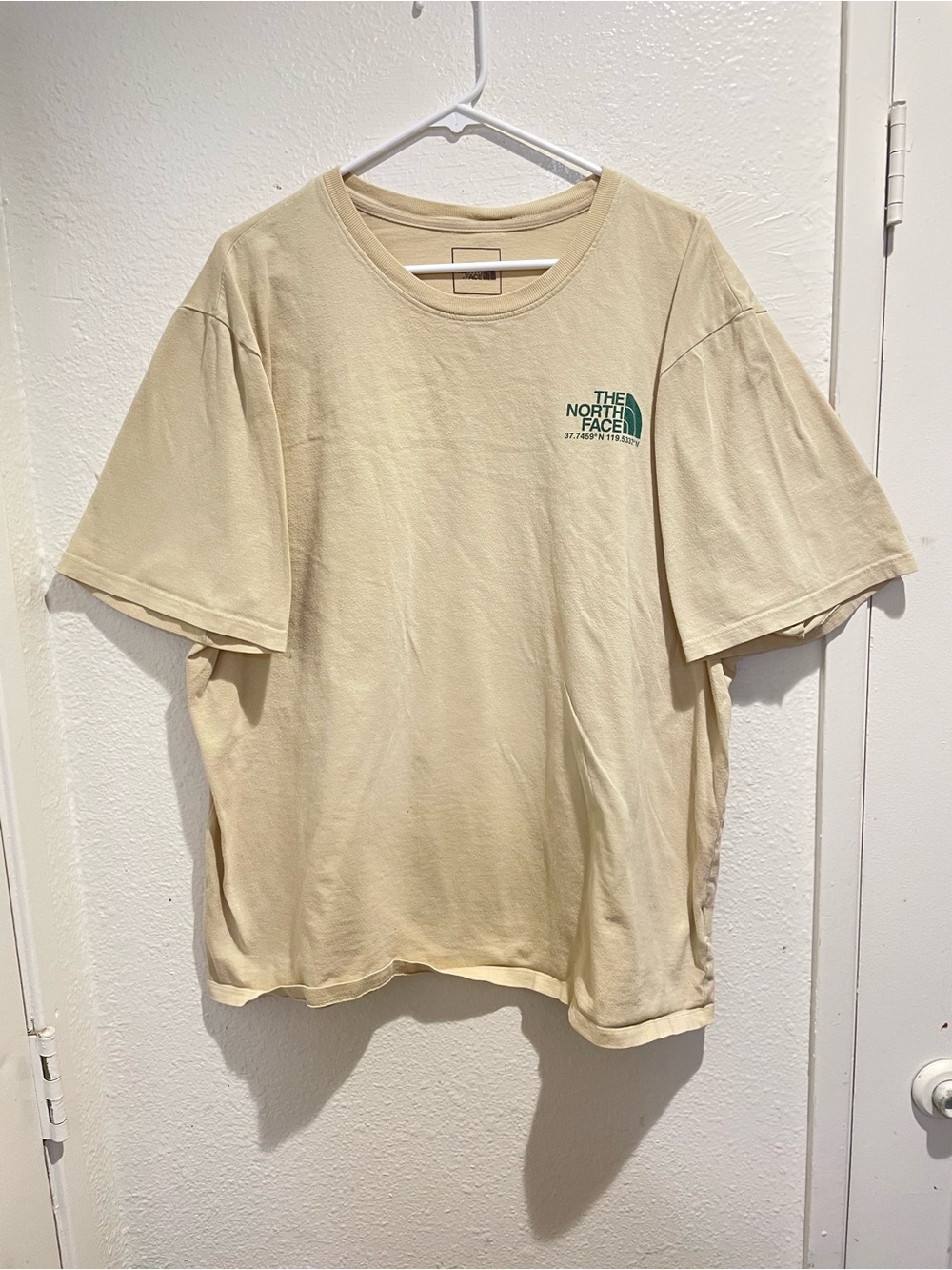 The North Face Coordinates Geodesic Dome T-Shirt Beige Green Men's XXL Yosemite